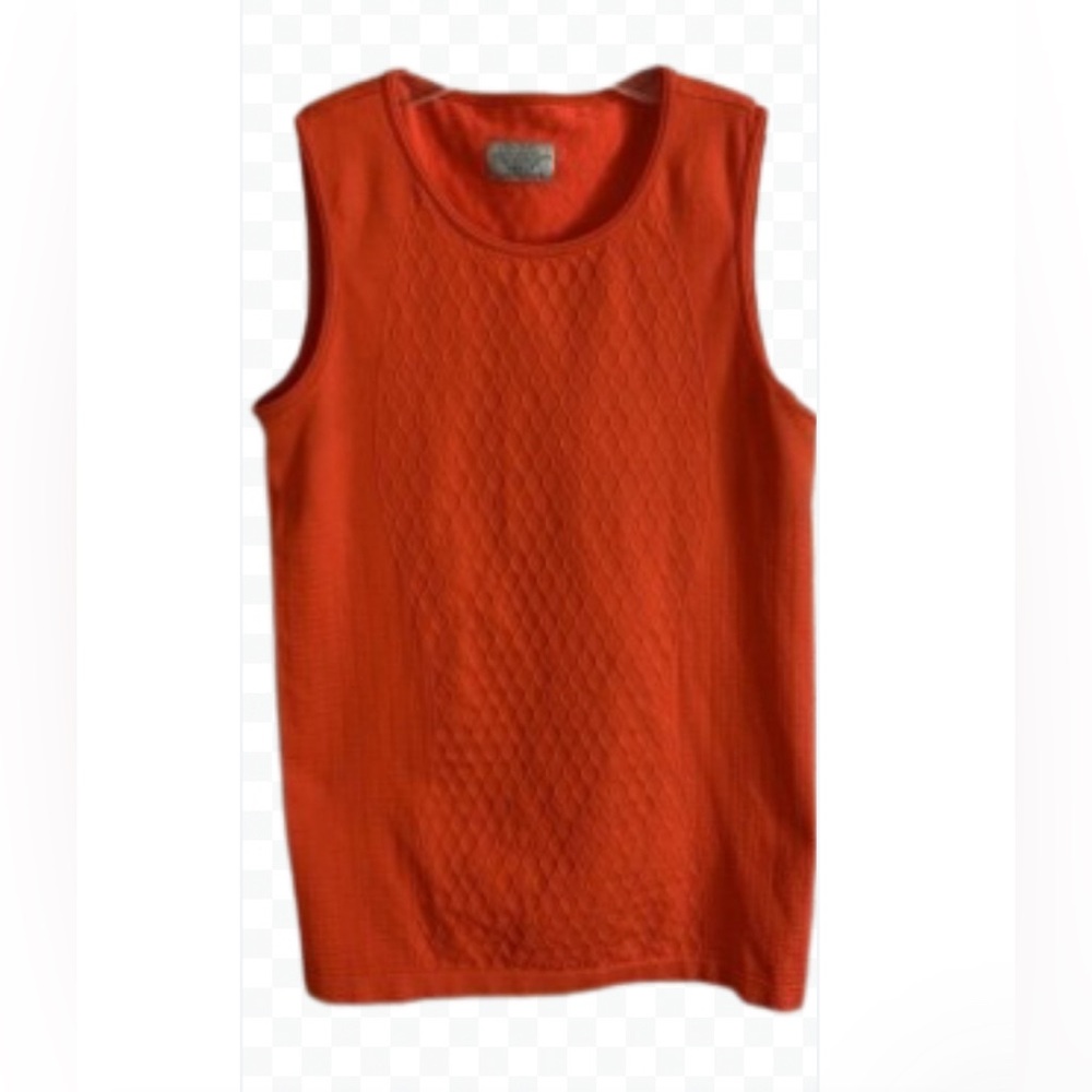 Athleta Women's Sleeveless Textured Yoga Stretchy Top Orange Women’s Size M